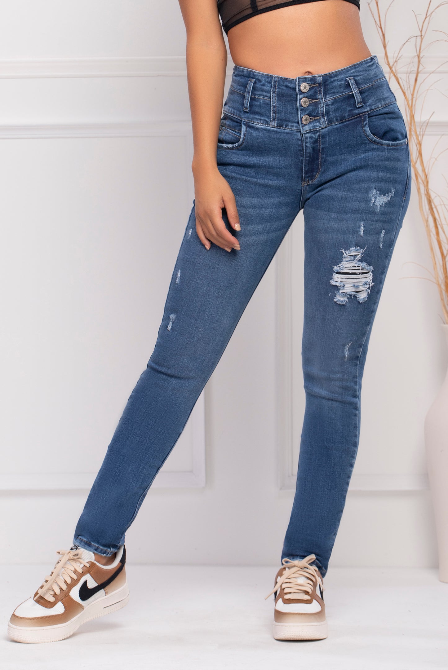 Bondi Push Up Jeans - High Waisted -Half Blue