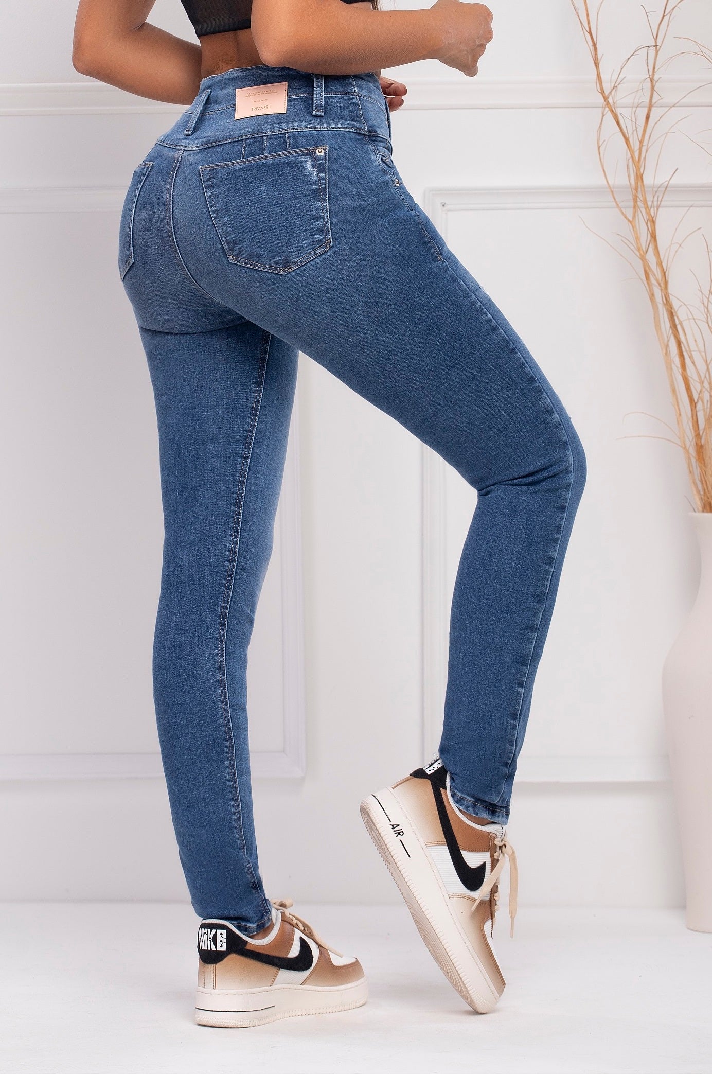 Bondi Push Up Jeans - High Waisted -Half Blue