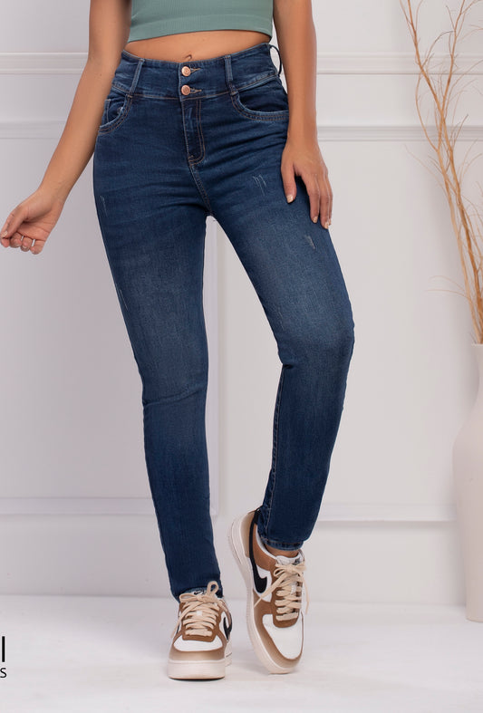 Burleigh  Push Up Jeans - Hight Waisted - Mid Blue