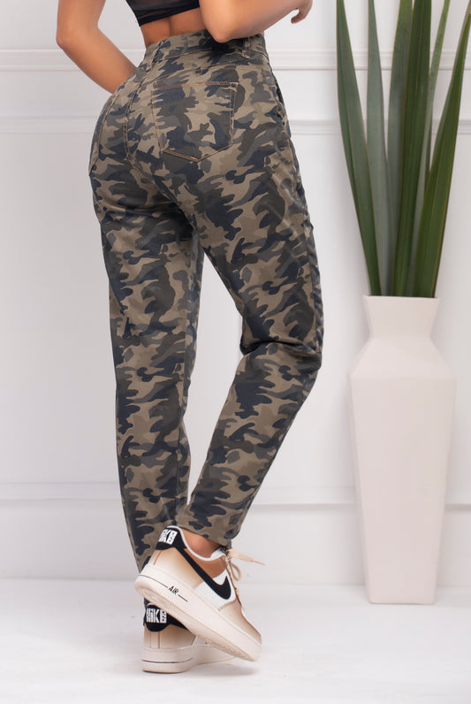 Manly  Push Up Jeans - Hight Waist - Hiker Camo