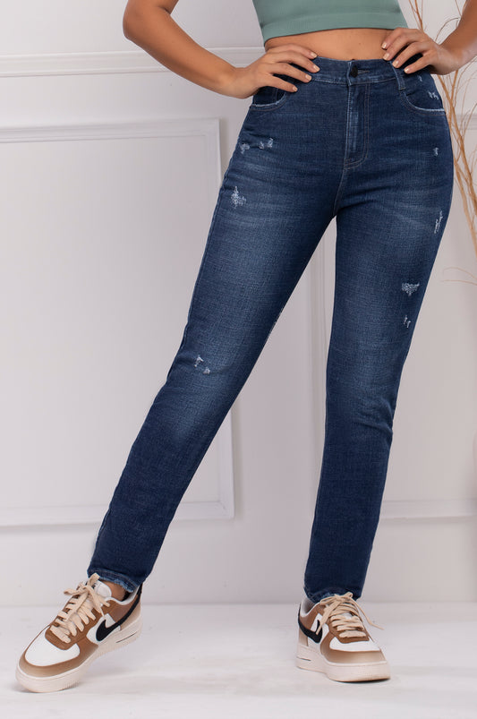 Lady Martins Push Up Jeans - Hight Waist - Blue