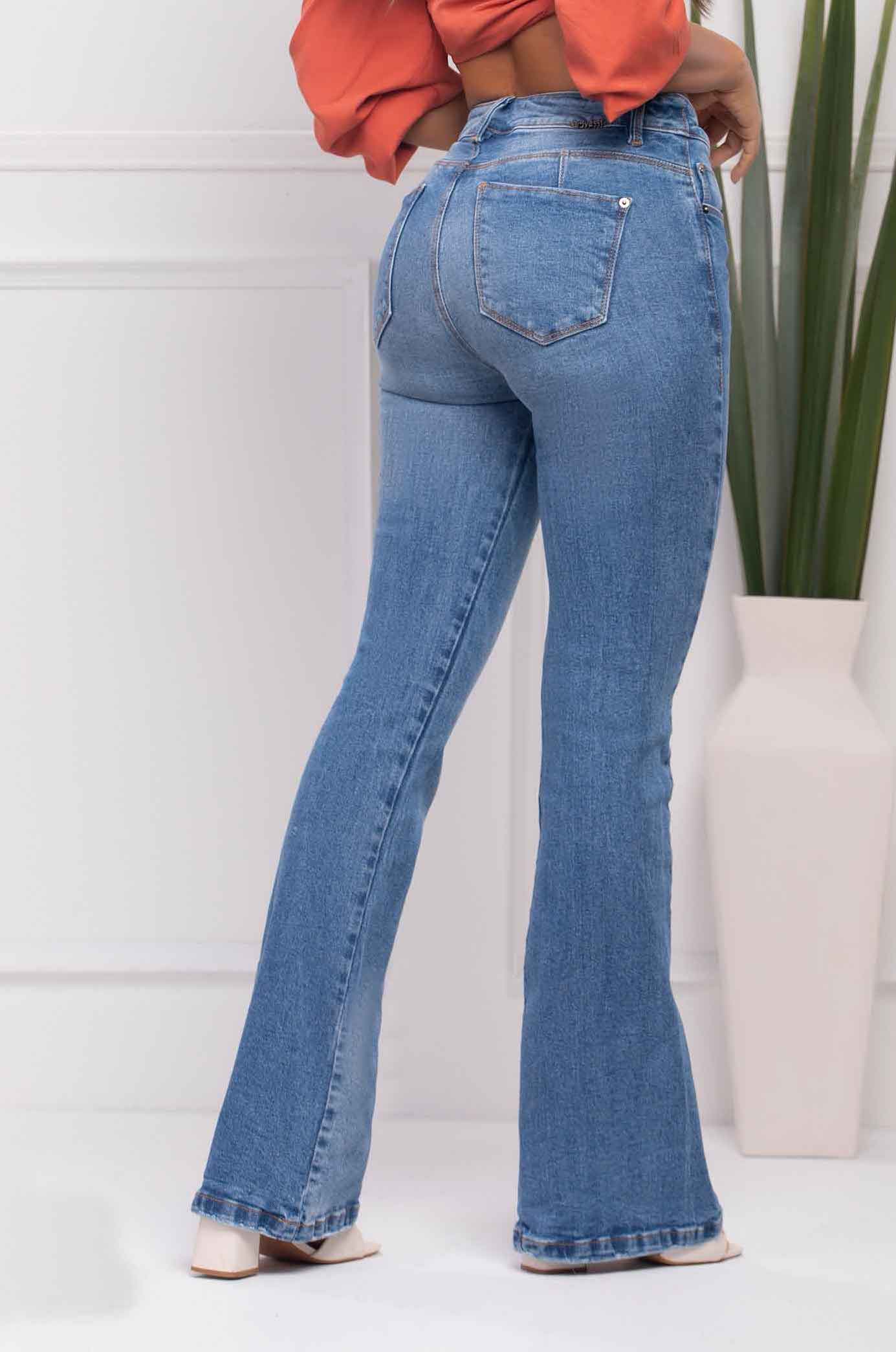 Nicole Push Up Jeans - Hight Waist - Mid Blue