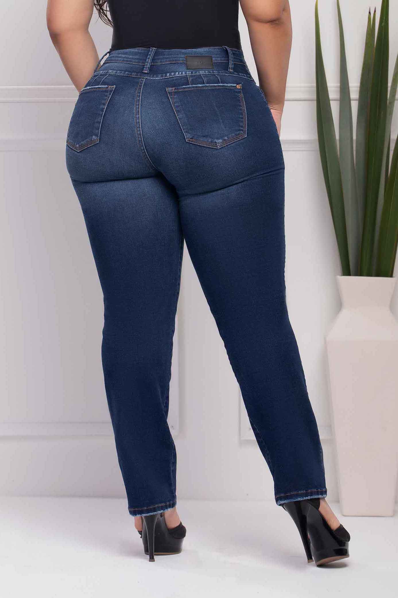 Hannah  Push Up Jeans - (Curvy) -Hight Waist - Dark Blue